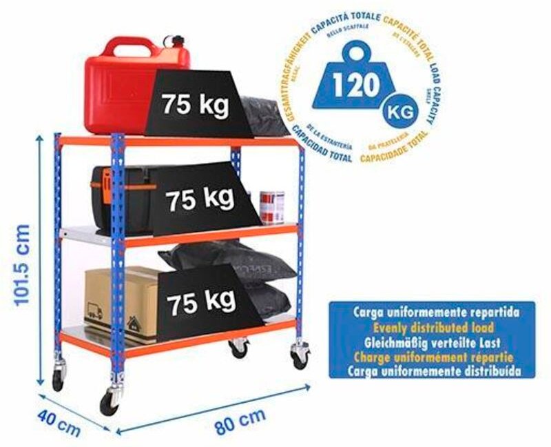 Simonrack Simonclick Metallregal blau und orange