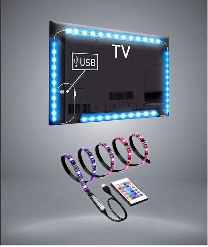 Trade Shop Traesio - Trade Shop - beleuchtungsled für erneuchtungs-tv-überwachung rgb smd 5050 3MT usb DC5V 5050RGB-5V -