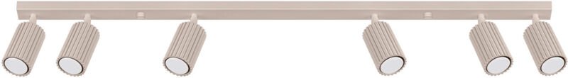 Moderne Deckenleuchte, Taupe-Streifen, 117 cm, bewegliche Rippenstrahler, 6xGU10 10W, KARBON, Sollux Lighting