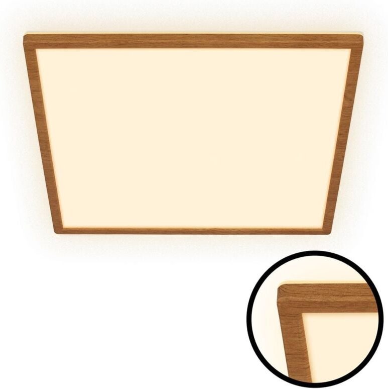 Briloner - led Deckenlampe Holz Deckenleuchte Wohnzimmer Indirektes Licht Flach Warmweiß