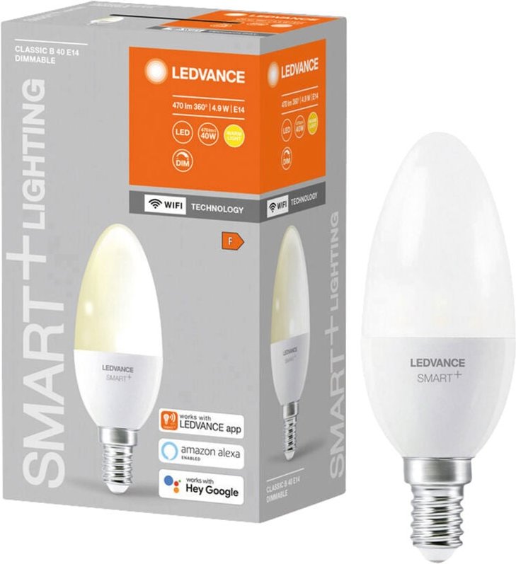 Ledvance - LED-Lampe smart+ WiFi Candle, B40, E14, eek: f, 4,9 w, 470 lm, 2700 k, Smart