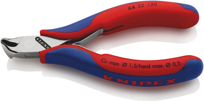 Knipex - 64 32 120 Elektronik- u. Feinmechanik Vornschneider mit Facette 120 mm