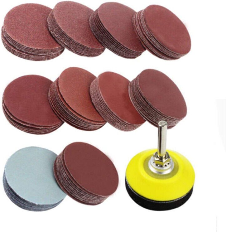 100 Schleifscheiben 50 mm Schleif-/Polierscheiben + 1 Schleif-/Polierpad für Bohrmaschinen, Schleifpapierkörnung 80, 100...