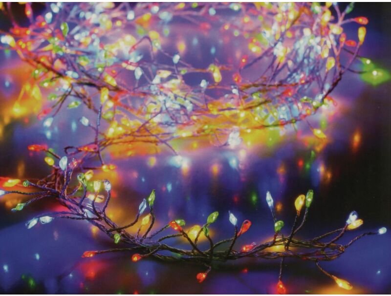 EDM - Girlande aus Silberdraht - Weihnachtsstimmung - mehrfarbig - 100 Mikro-LEDs - 1,5 m - 71276