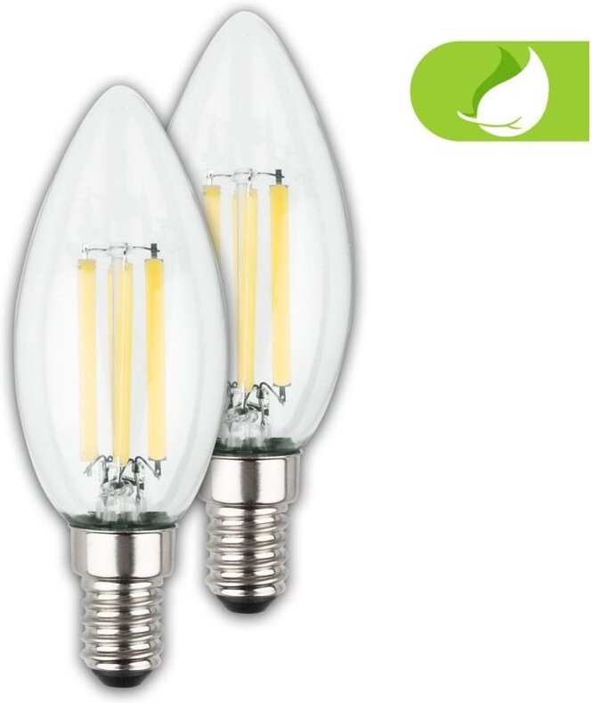 Briloner - 2er Set led Leuchtmittel E14 led Lampe Kerze Warmweiß Effizienzklasse a
