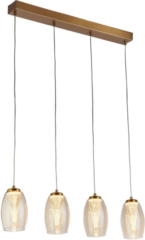 Searchlight Cyclone 4-Licht-Bar-Anhänger aus Bronze, Champagnerglas