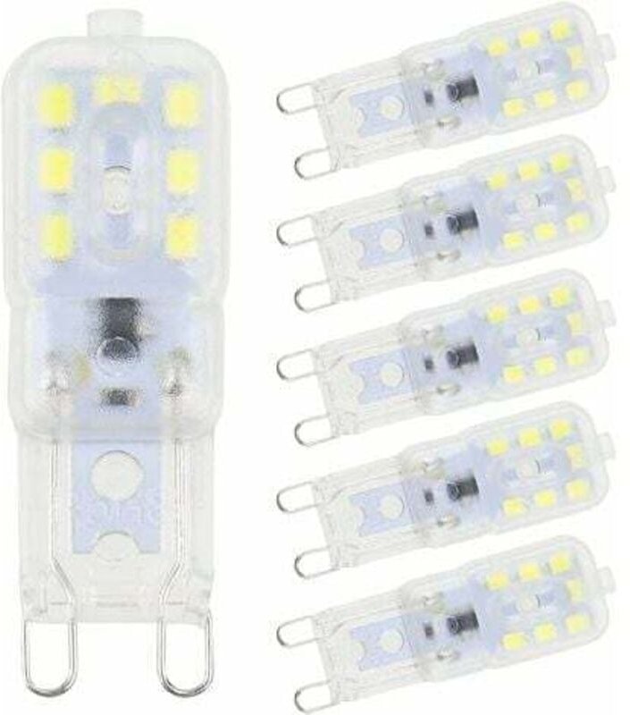 Lablanc - 6 Stück G9 LED-Leuchtmittel, Kaltweiß, 5 w, 6500 k, flimmerfrei, Halogen-LED-Ersatz, dimmbare LED-Kapselbirne,...