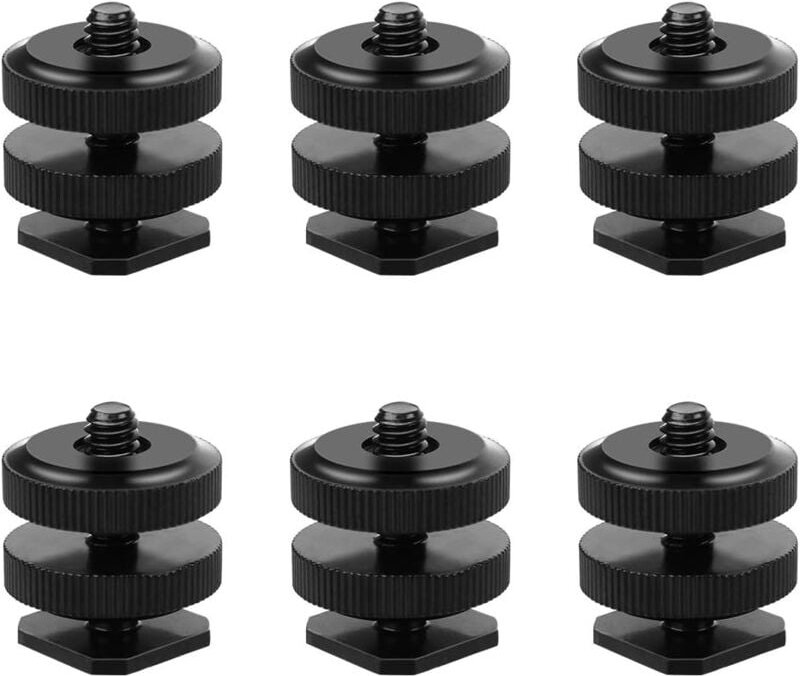 Kamera-Blitzschuh-Adapter, 6 Stück, Blitzschuh-Schraubenhalterungsadapter, 1/4 Kamera-Halterungsschraube, Stativ-Schraub...