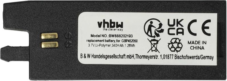 Vhbw - Akku kompatibel mit Gibson (automatische Stimmsysteme), GForce, Min-ETune-System E-Gitarre (340mAh, 3,7V, Li-Poly...