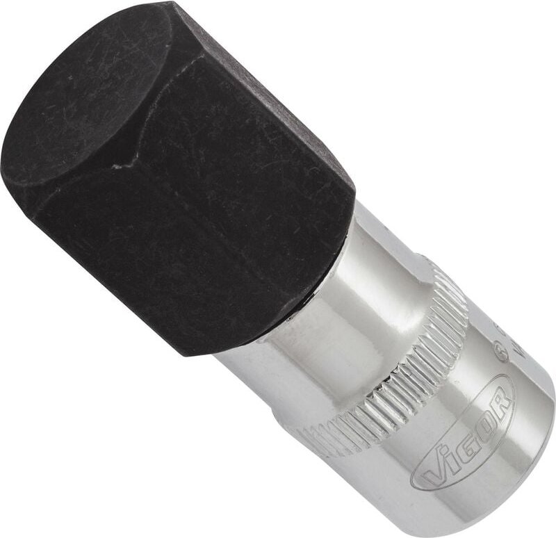 Vigor - Innensechskant Schraubendreher-Einsatz ∙ V6140 ∙ 3/8 Zoll (10 mm) Vierkant hohl ∙ Innen Sechskant Profil ∙ sw 19...
