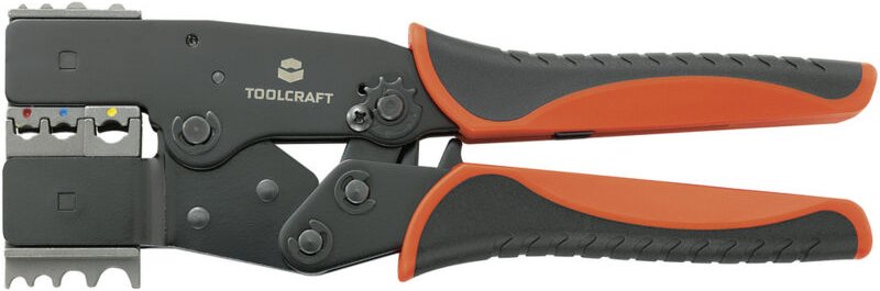 TOOLCRAFT 2-i-1 818644 Crimpzange Isolierte Flachstecker, Kabelschuhe, Stoßverbinder
