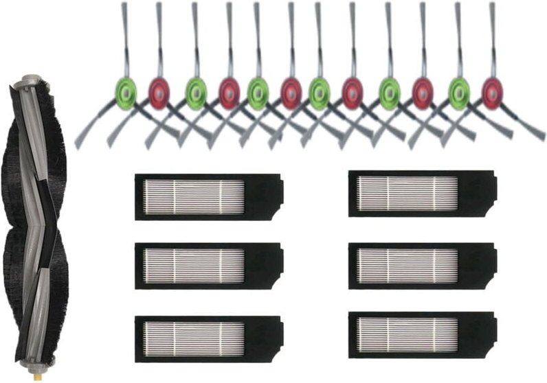 Filter-Hauptseitenbürsten-Set für Ecovacs T10/T10 Turbo Staubsaugerteile Ersatz-Wohnaccessoires