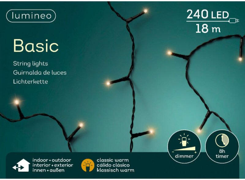 Lumineo - led Lichterkette Basic 1800 cm 240 Lichter classic warm fwko