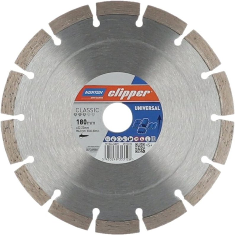 Norton - Clipper Diamant Sägeblatt Classic Universal (vormals Classic Uni), Ausführung: 180 x 22,23 mm
