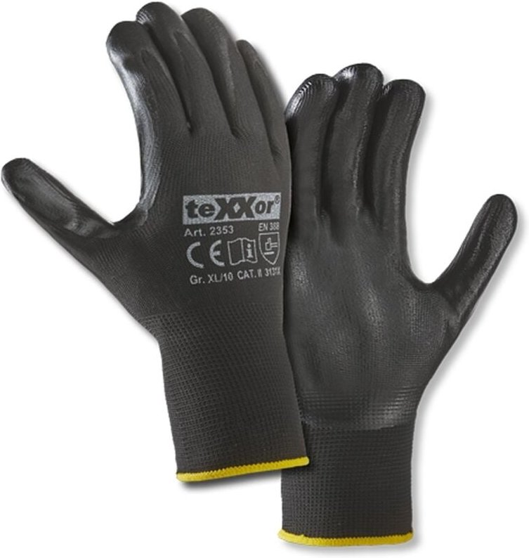 teXXor® Nitril-Handschuhe POLYESTER, Schwarz