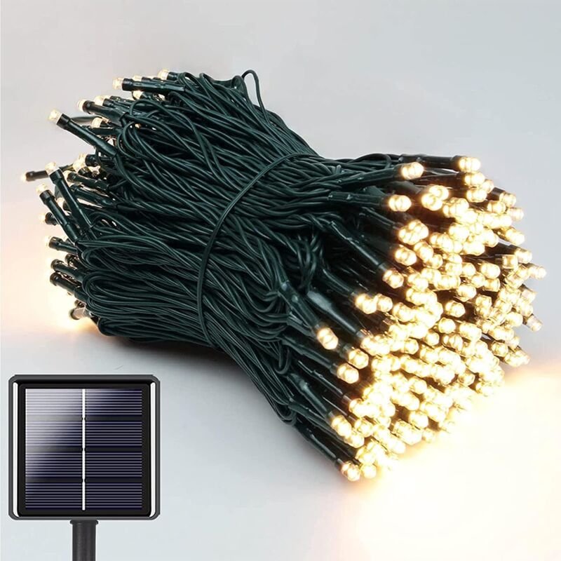 Thumbnail - Solar-Lichterkette für den Außenbereich, 22 m, 200 LEDs, wasserdicht, für den Außenbereich, Solar-Lichterkette, 8 Beleuc...