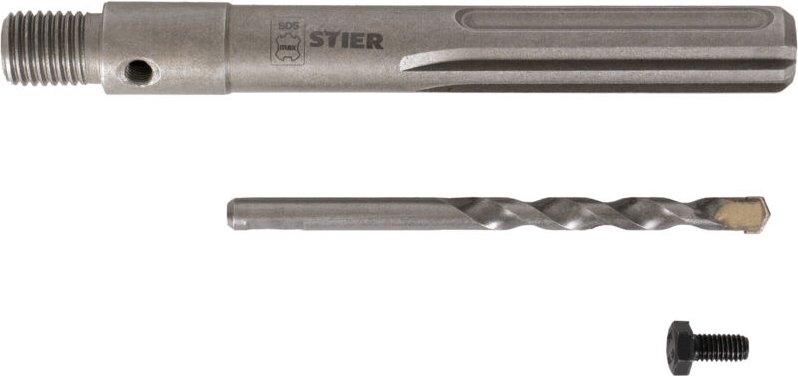 Aufnahmeschaft SDS-Max M16 160 mm inkl. Zentrierbohrer für Hohlbohrkronen. - Stier