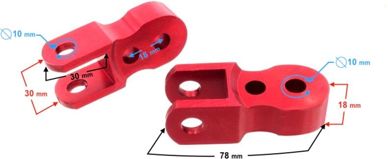 Stoßdämpferverlängerung rot - FI10