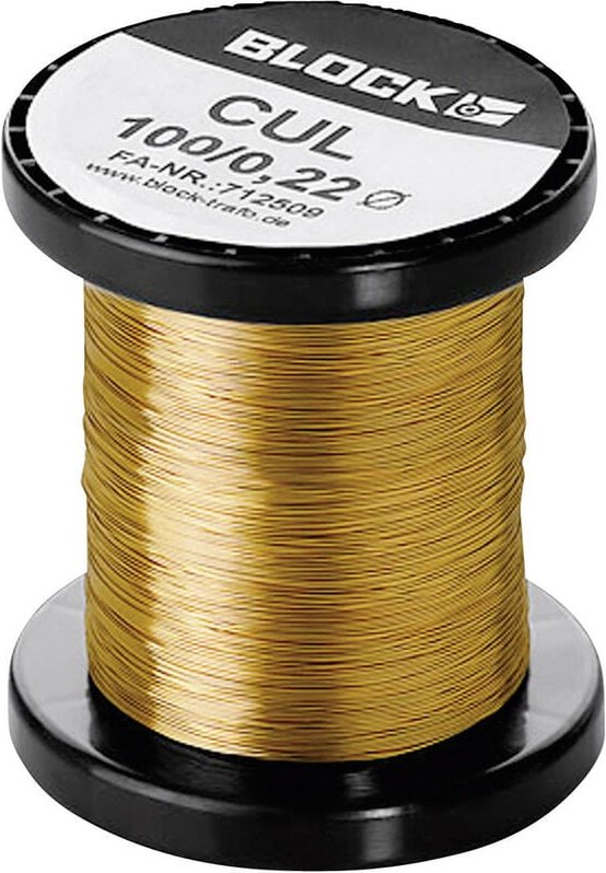Thumbnail - Block - Kupferlackdraht Außen-Durchmesser (ohne Isolierlack): 0.85 mm 19 m 0.10 kg