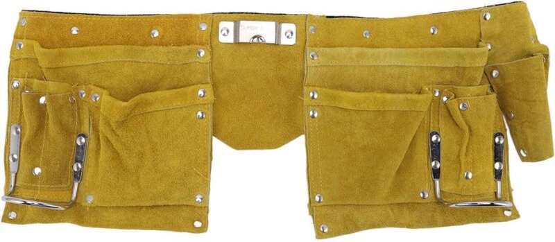 Werkzeuggürtel aus Leder, Arbeitsschürze mit mehreren Taschen, verstellbarer Gürtel für die Holzbearbeitung