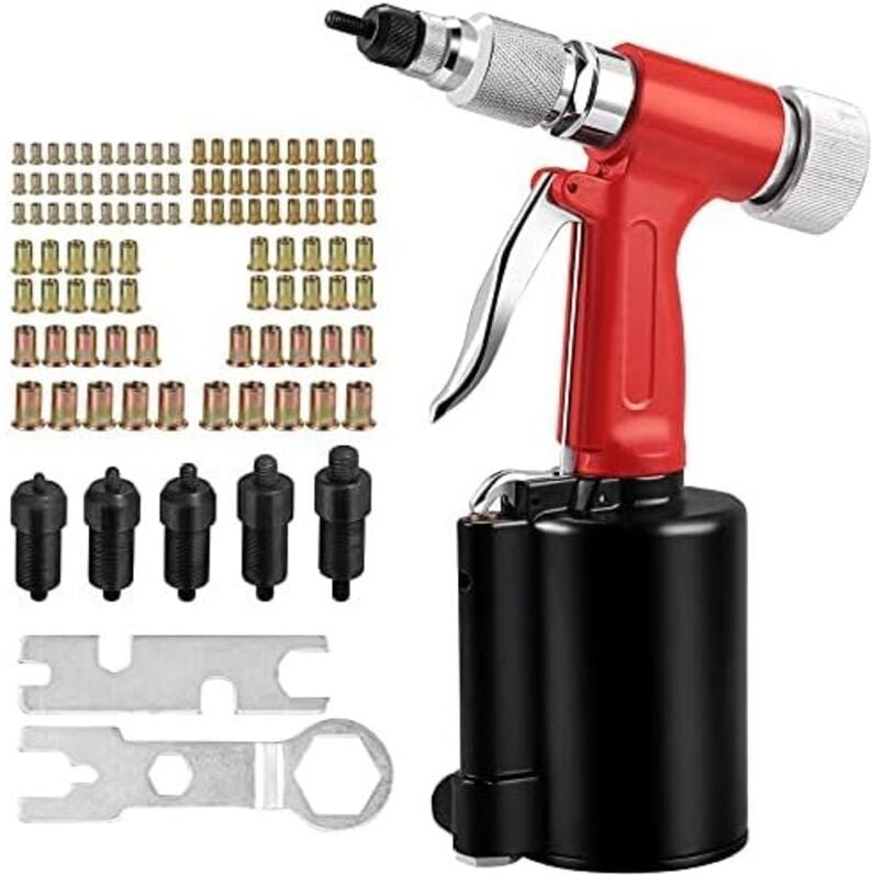 Luftmutternpistole Hochleistungs-Pneumatik-Nietmuttern-Setzsatz Edelstahl 100 Stück Nietmutter für Karosserieteile Fahrr...
