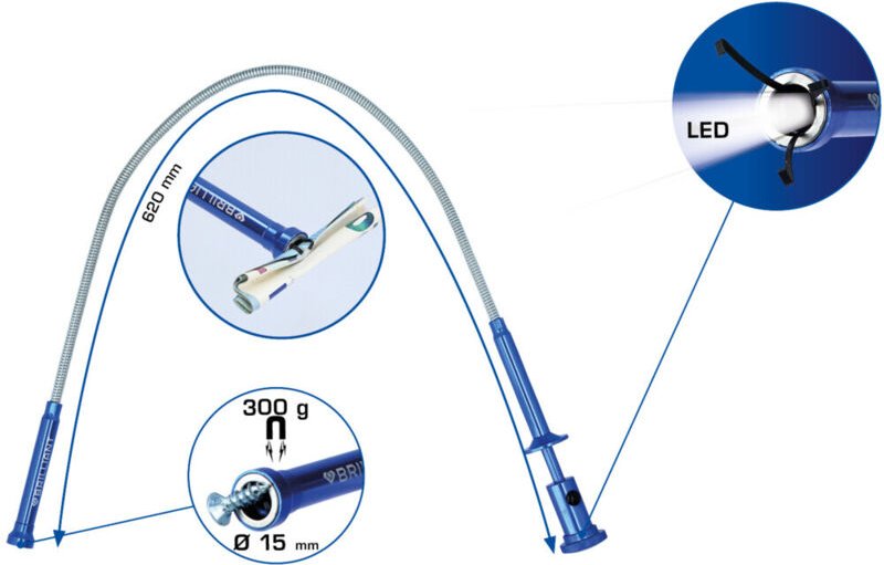 Brilliant Tools - Krallengreifer mit Magnet und led formbar - BT115908