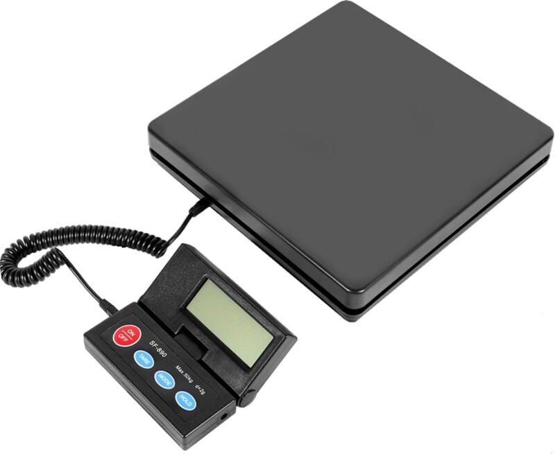 Wiegeindikator Plattformwaage Max. 50kg Paketwaage 1 g/2g Genauigkeit Digitalwaage Robuste Wiegefläche aus Aluminumguss ...