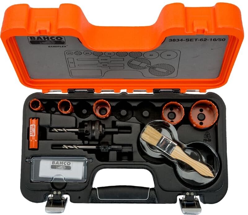 Bahco Bimetall Lochsägen Satz 9 tlg. EU Standardgrößen im Koffer 3834-62-16/50