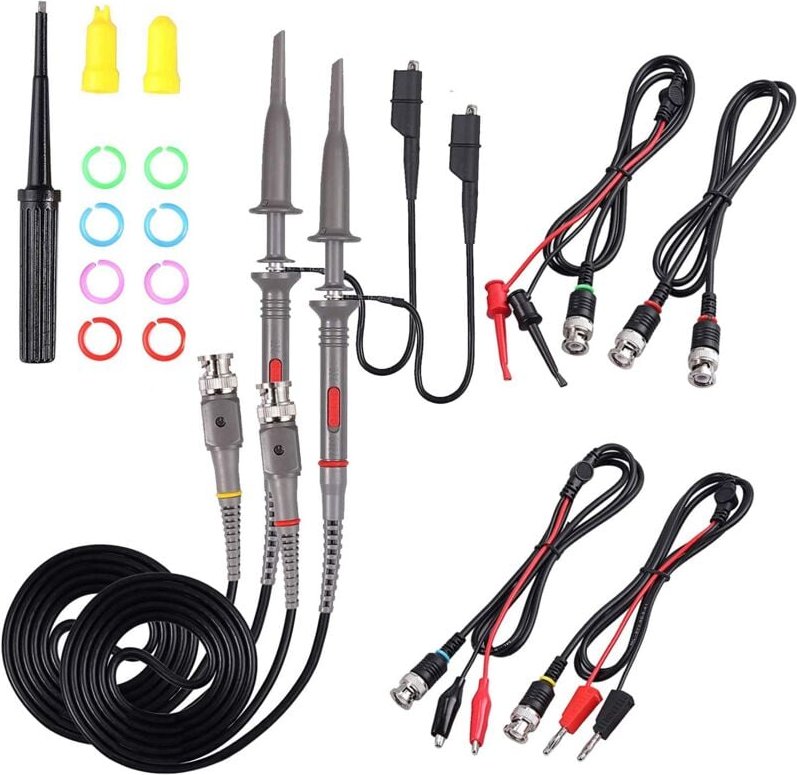 Thumbnail - Universeller Oszilloskoptastkopf mit Zubehörsatz, 100-MHz-Oszilloskop-Cliptastköpfe mit BNC-zu-Minigrabber-Testkabelsatz