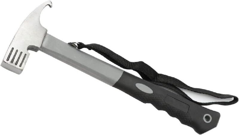 Zelthammer, Zeltpflockzieher, Piccolo-Zieher für Wandern, Camping, Trekking, Rucksackreisen, Bergsteigen, Park, Strand, ...