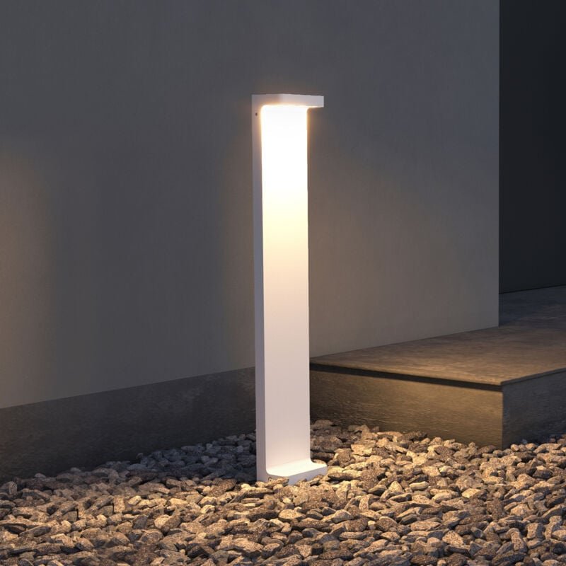 Wegeleuchten Außen IP65 Pollerleuchte für Garten, 3000K Aussenleuchte, 10x6x60cm Außenlampe Standleuchte Sandweiß 6W Lum...