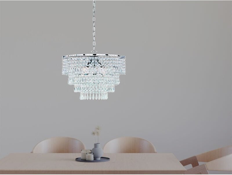 Trio - Kronleuchter orient Chrom mit Kristall Behang aus Acryl, ø 42cm