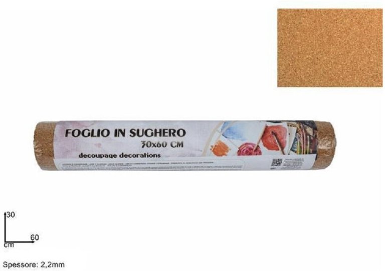 Trade Shop Traesio - Trade Shop - Korkplatte für Decoupage, Basteln, Heimdekoration, diy, 30 x 60 cm -