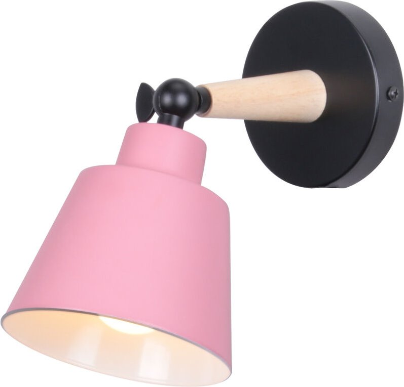 Wandleuchte Holz, Moderne Wandlampe Innen mit Metall Lampenschirm, Wandstrahler Art Licht Decor für Wohnzimmer Schlafzim...