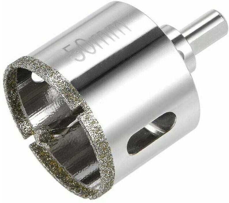 Diamantbohrer für Lochsäge in Glas, Keramik, Porzellan, Fliesen 50 mm, von DEBUNS