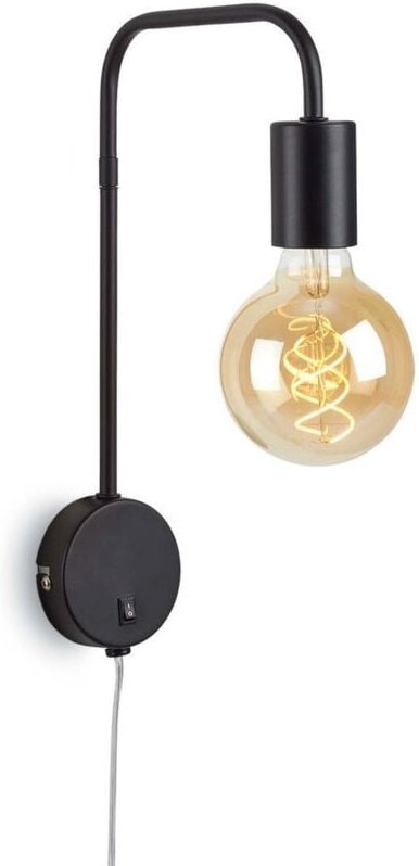 Bettleuchte Nachttischlampe Retro 1xE27 25 w schwarz matt Metall Briloner