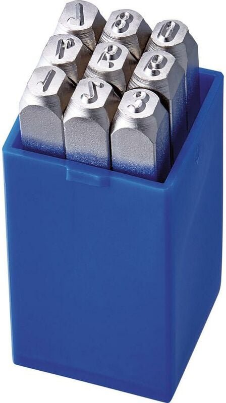 Schlagzahlen-Satz vernickelt Schrifthöhe 2mm Kukko