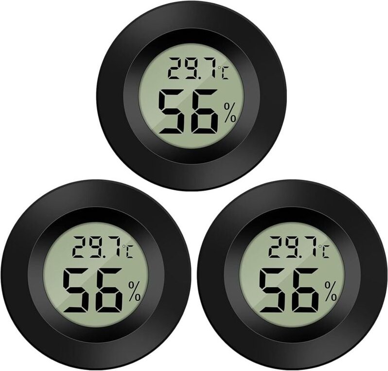 3 Stück Mini-Digital-LCD-Thermometer, Hygrometer, Temperatur, Luftfeuchtigkeit, tragbarer Thermoanzeiger für Büro, Küche...