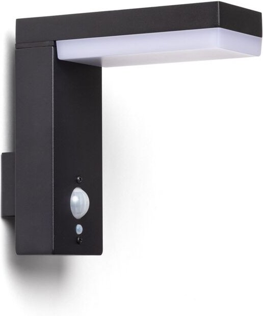 Efectoled - led Wandleuchte Außen Solar 2W Aluminium mit Bewegungssensor Goran Schwarz