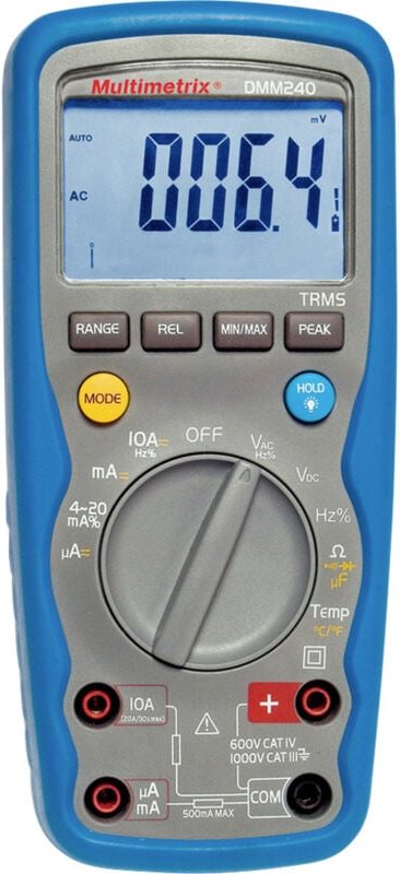 Dmm 240 Hand-Multimeter digital Wasserdicht (IP67) cat iii 1000 v, cat iv 600 v Anzeige - Multimetrix