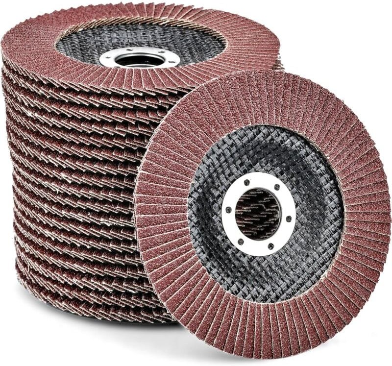 Thumbnail - Tigrezy - 10 Fächerschleifscheiben ø 125 mm x 22,2 mm Körnung 80 Fächerschleifscheiben zum Entfernen von Graten, Rost, P...