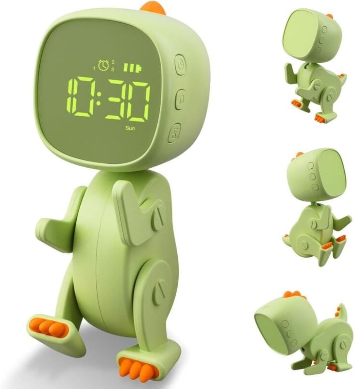 Wecker für Kinder, Mädchen und Jungen, digitaler Lichtwecker für Kinder mit 3 Alarmgruppen, Nachtlicht, Schlummerfunktio...