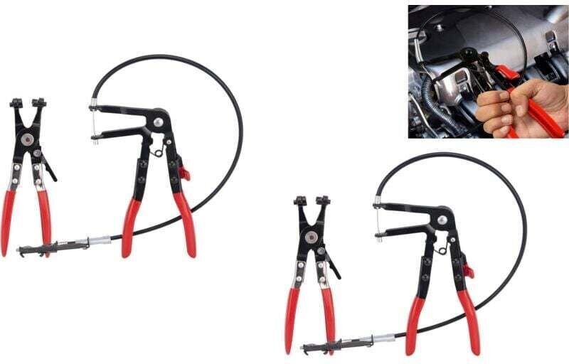 2-teilige Schlauchschellenzange, Auspuffschlauchschellenzange, flexible Schlauchzange mit 650 mm zum Montieren und Demon...