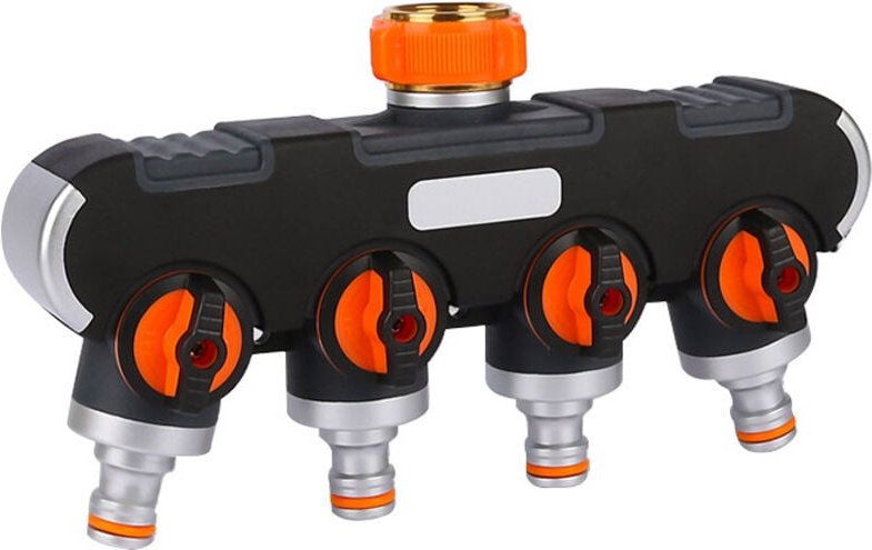 Water Distributor for Faucet, 3/4 Inch and 1/2 Inch 4 Way Valve Distributor for Garden Watering, Kitchen, Washing, Water...
