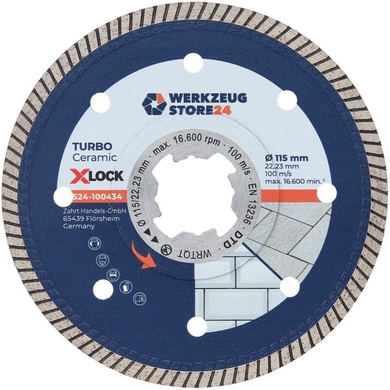 Thumbnail - Ws24 - Diamanttrennscheibe X-Lock® Premium Feinsteinzeug 115 mm 100434