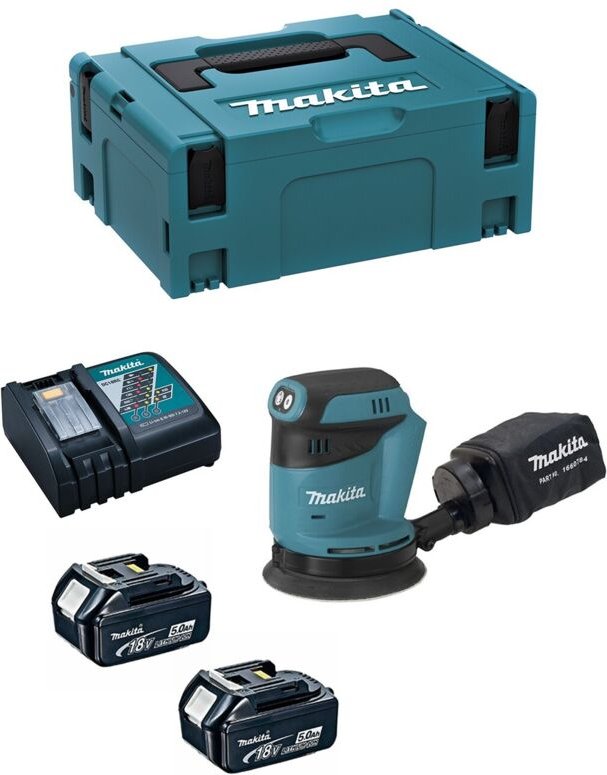 Exzenterschleifer 18V lxt Ø125 mm (2x5,0 Ah) in makpac Makita DBO180RTJ