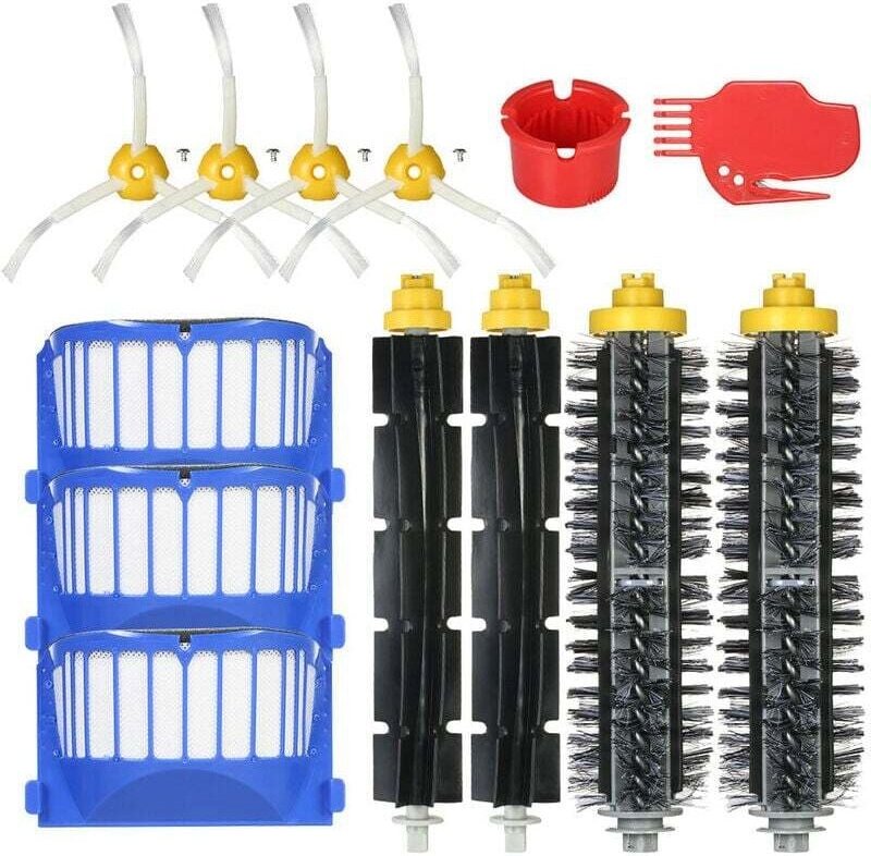 13er-Pack Ersatzzubehör-Kits für Staubsauger der Irobot Roomba 600-Serie 690 691 694 650 651 664 615 601 630 – Borstenbü...