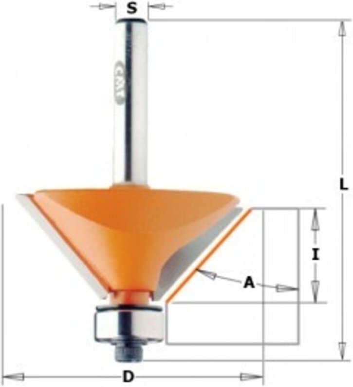 936.130.11 Fraser A CHANFREINER Mit Lager HW Z2 S=8 D=19x11,5x55 A=15 DROITE