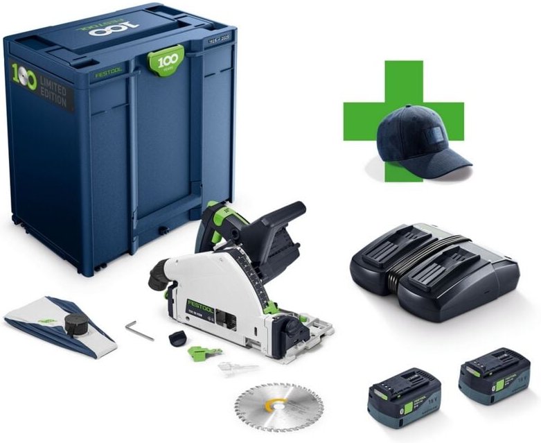 Festool TSC 55 KEBI-Plus/XL 100Y Limited Edition Akku Tauchsäge 18 / 36 V ( 2x 18 V ) 160 mm Brushless ( 578226 ) + 2x A...