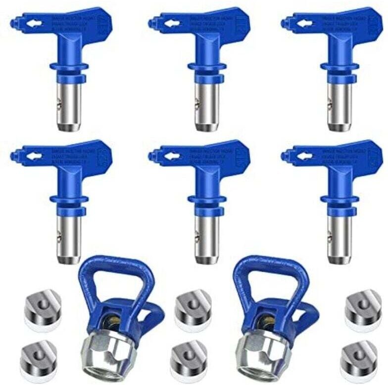 Set mit 6 reversiblen Airless-Spritzdüsen, Airless-Farbspritzpistolen, Spritzzubehör für Häuser, Gebäude, Terrassen und ...